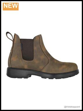 Waterproof Leather Chelsea Ankle Boots Slip-On Rubber Outsole